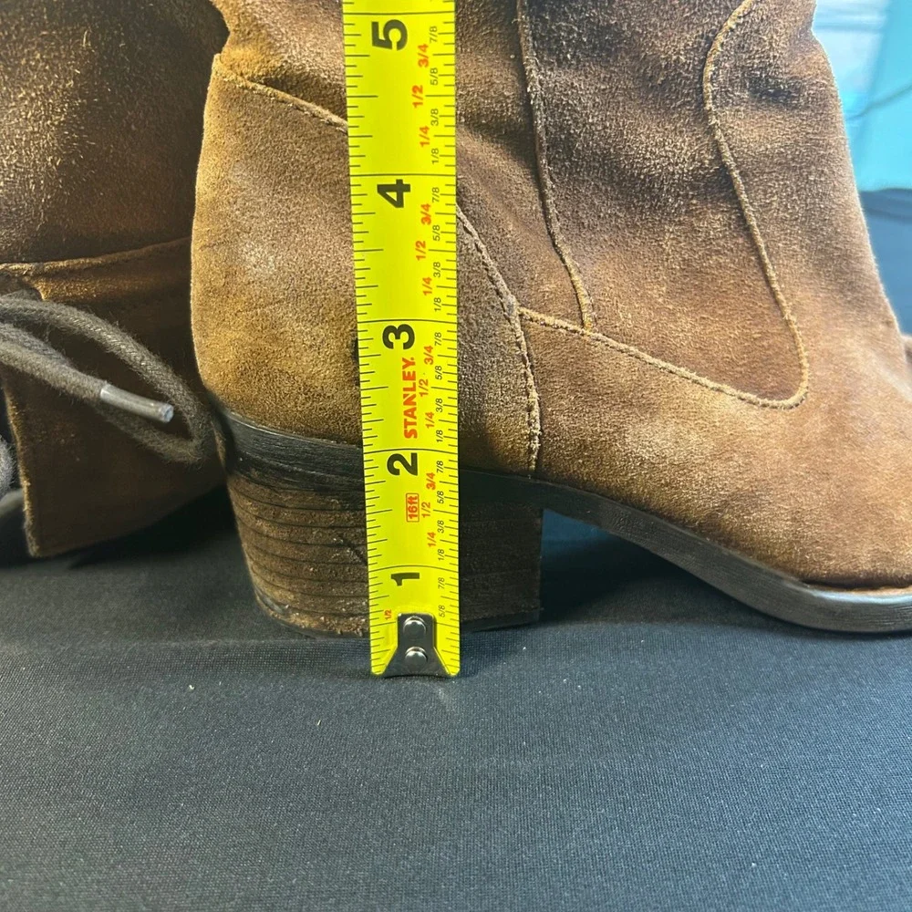 Born Brown Suede Over The Knee Riding Boots Lace Up Back Size 6.5M